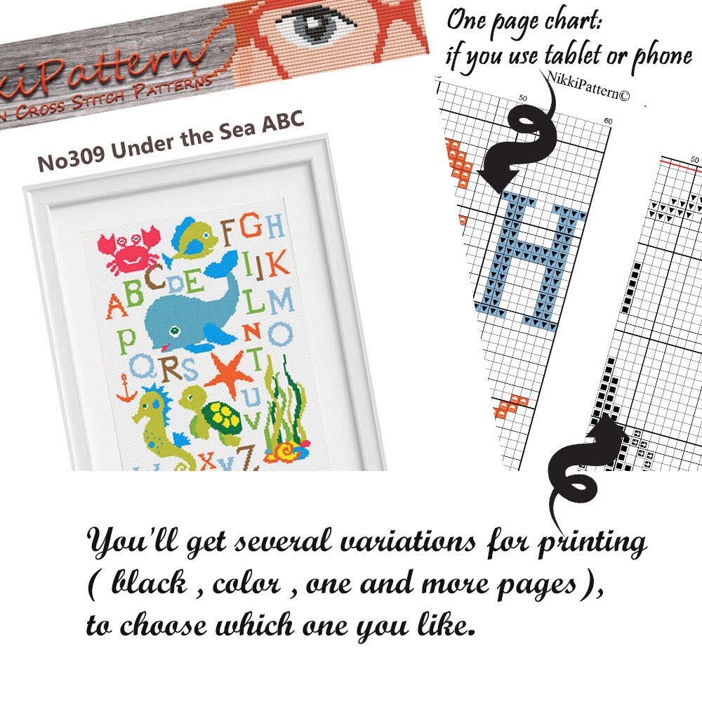 Nautical Cross Stitch Alphabet Baby Cross Stitch Pattern Kids Etsy