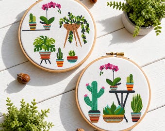 サボテンのクロスステッチパターン PDF | ホーム植物植物刺繍 - Etsy 日本