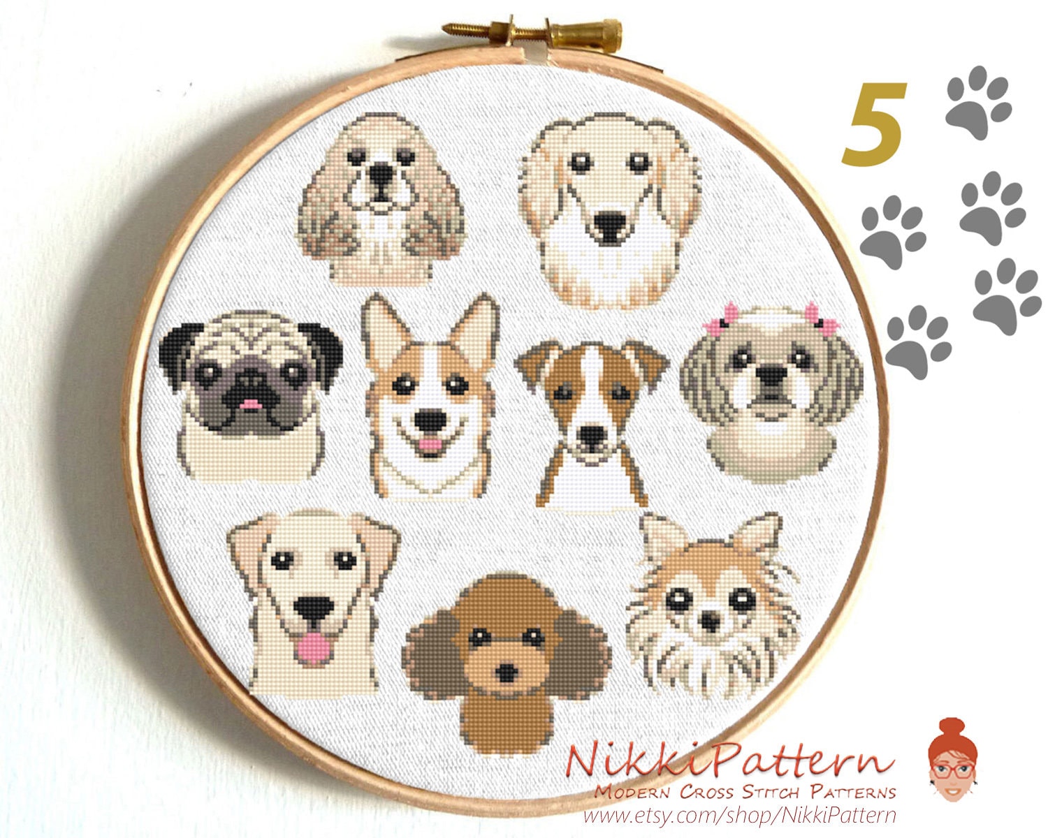 Dogs Cross Stitch Pattern Dog Modern Cross Stitch Animal Cross - Etsy