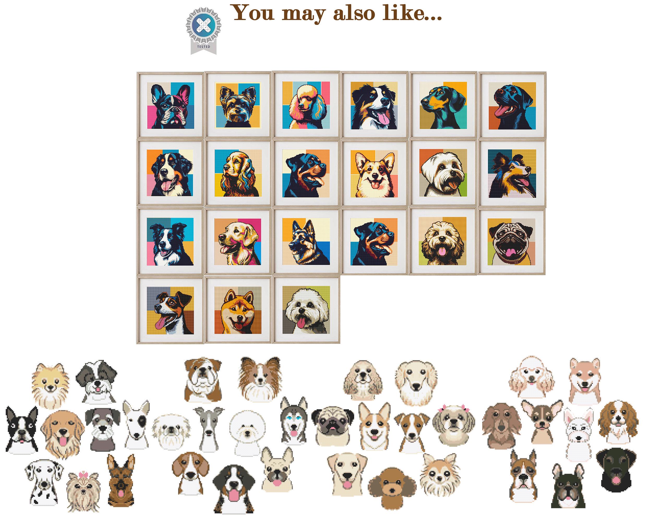Dog Cross Stitch Pattern PDF, Cockapoo, Abstract Embroidery, Pop Art ...