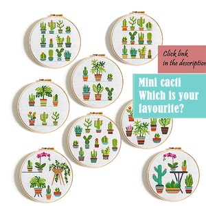 Cactus cross stitch Pattern PDF Minimalist modern cross stitch set 3 Cacti Succulent cross stitch chart PDF Instant download image 7