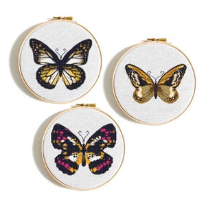 Butterfly Cross Stitch Pattern, Watercolor nature cross stitch, Moth Embroidery. Insect art, Modern counted xstitch. Instant download PDF.