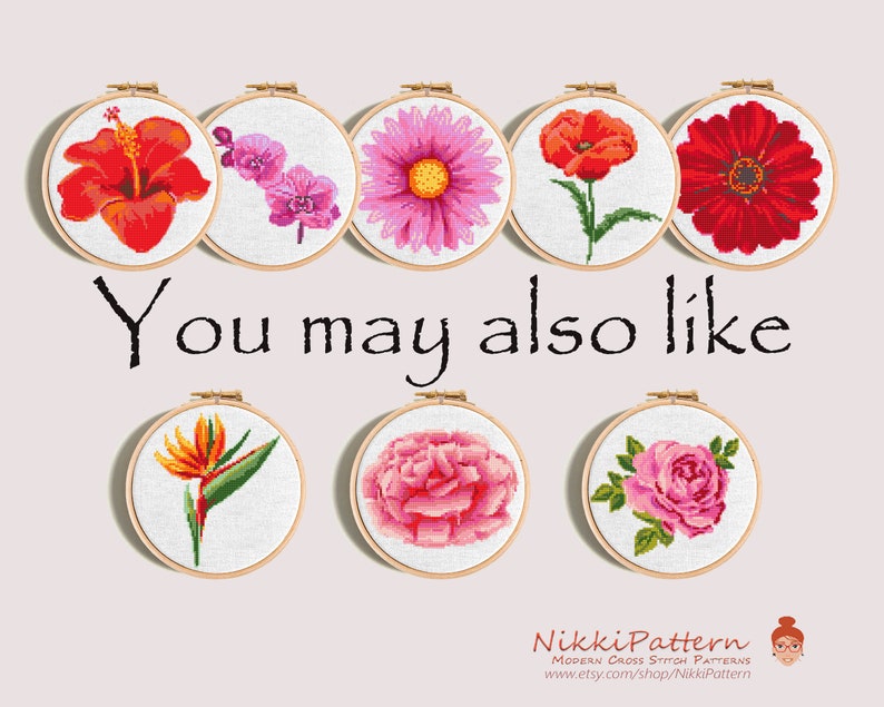 Floral Cross Stitch Pattern Poppy PDF Embroidery Designs Modern ...