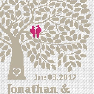 Wedding modern cross stitch pattern, personalized counted cross stitch chart, love, anniversary, wedding gift, Customizable DIY, digital PDF image 6