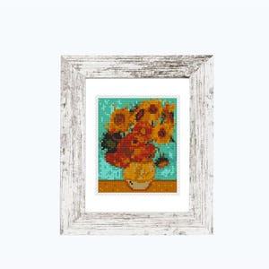 Patrón de punto de cruz mini de los Girasoles de Van Gogh, bordado artístico famoso en PDF, descarga instantánea imagen 6