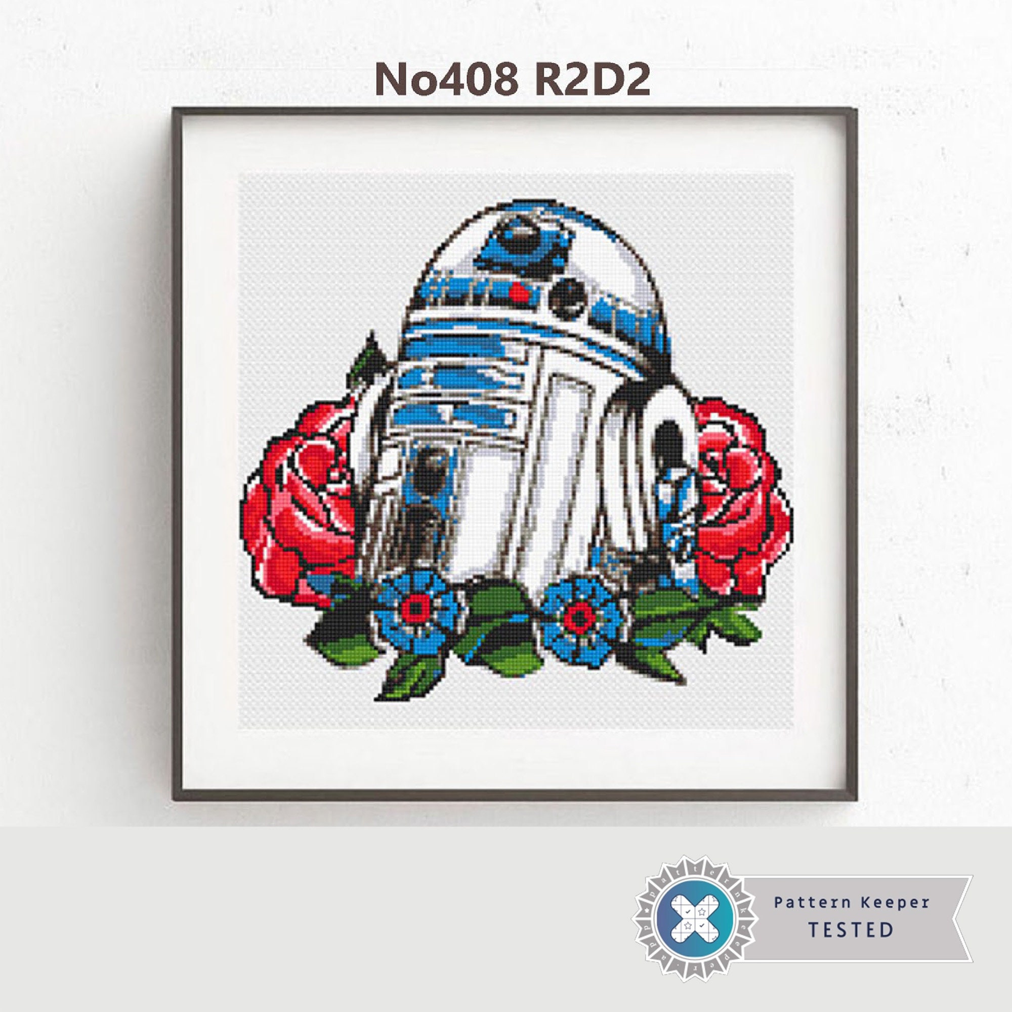 Droid Cross Stitch Pattern Star Cross Stitch PDF Flower Star - Etsy Israel