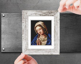 Mini Art Kreuzstich Muster, Mini-Meisterwerke Jungfrau Maria im Gebet von italienischem italienischem KünstlerGiant Battista Salvi