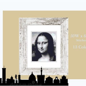 Mona Lisa Mini Cross Stitch Pattern | Leonardo da Vinci, Tiny Embroidery Design | Classic Art PDF Download | Small & Easy DIY Stitch image 2