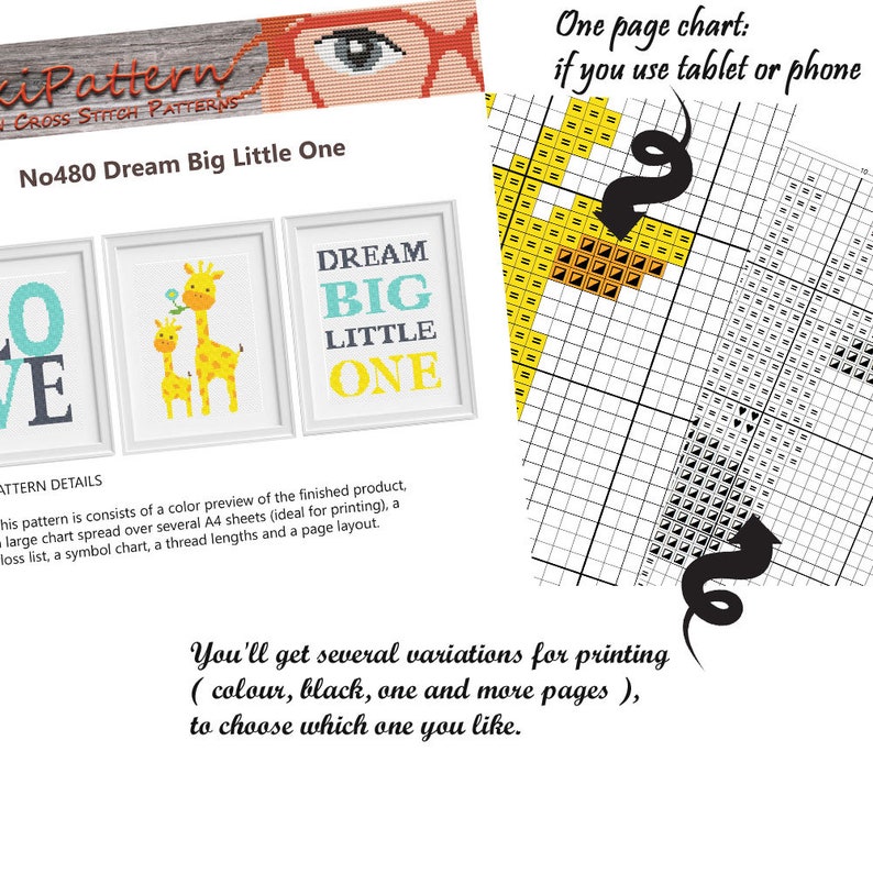 Craft Supplies Tools Baby Cross Stitch Pattern Giraffe Counted Cross Stitch Animals Dream Big Little One Modern Nursery Cross Stitch Girl Home Decor Wall Art Pdf Printing Printmaking