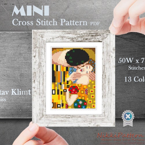 Mini Cross Stitch Pattern Modern Tiny Art Mother and Child Etsy