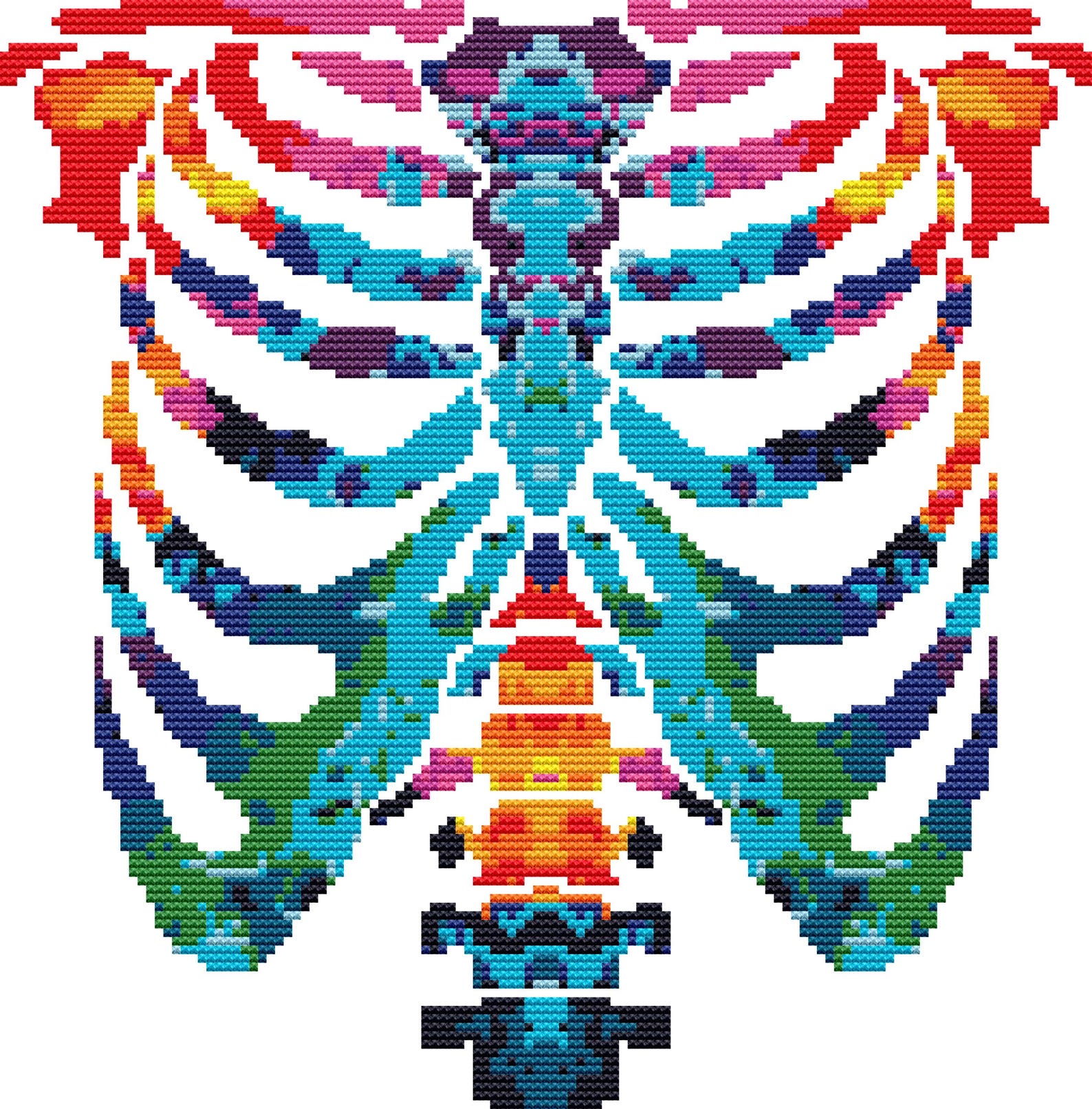 Rib Anatomy Cross Stitch Pattern PDF, Human Skeleton Embroidery Design ...