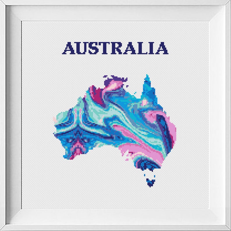 Australia Cross Stitch Pattern World Cross Stitch Watercolor Etsy