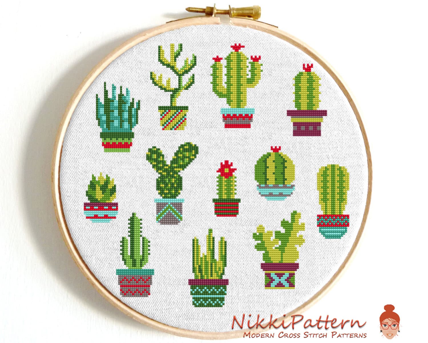 Cactus Cross Stitch Pattern, Cacti Botanical Embroidery, Mini Floral in  Pots, Home Plant, Geometric Pots, Digital Instant Download PDF - Etsy Israel