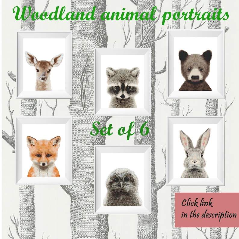 Bunny Cross Stitch Pattern Counted Cross Stitch Forest Nursery Decor Baby Cross Stitch Animals Portrait Modern Cross Stitch Woodland Nursery Craft Supplies Tools Home Improvement Safarni Org