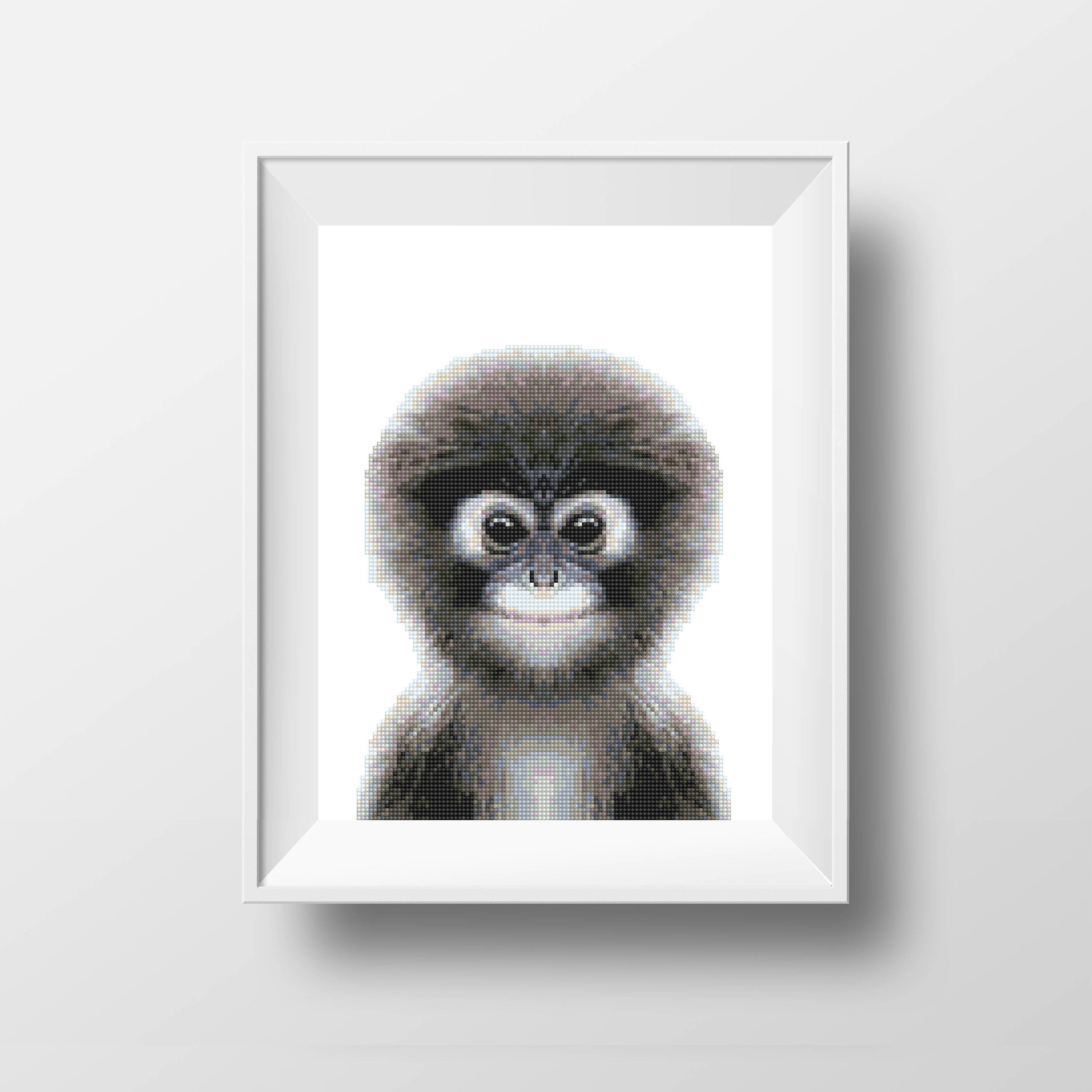 Monkey Cross Stitch Pattern Baby Monkey Funny Portrait Nursery - Etsy Monkey Cross Stitch Pattern Baby Monkey Funny Portrait Nursery - Etsy