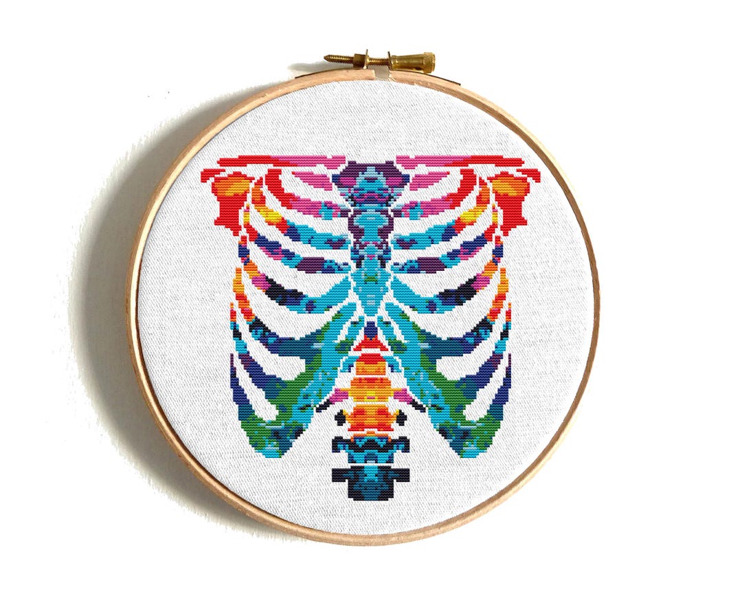 Anatomy Cross Stitch Pattern, Rib Cage, Human Rib Anatomy Art, Body ...