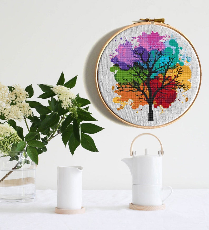 Modern cross stitch pattern Four seasons Instant download PDF image 3