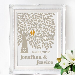 Wedding modern cross stitch pattern, personalized counted cross stitch chart, love, anniversary, wedding gift, Customizable DIY, digital PDF image 9