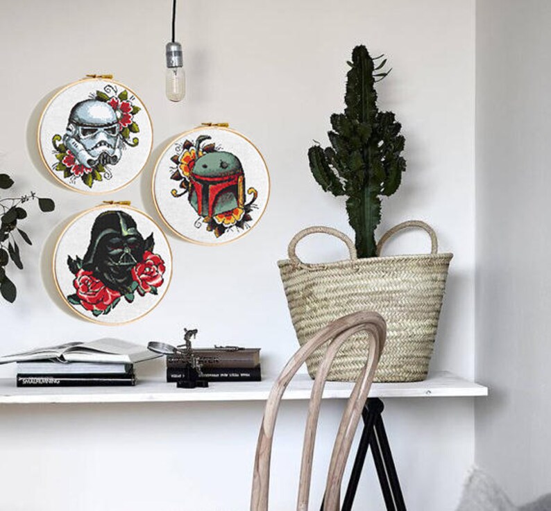 Star Wars Cross Stitch Pattern Yoda Counted Cross Stitch Modern Embroidery Chart Boy Room Decor Birthday DIY Gift PDF Instant Download