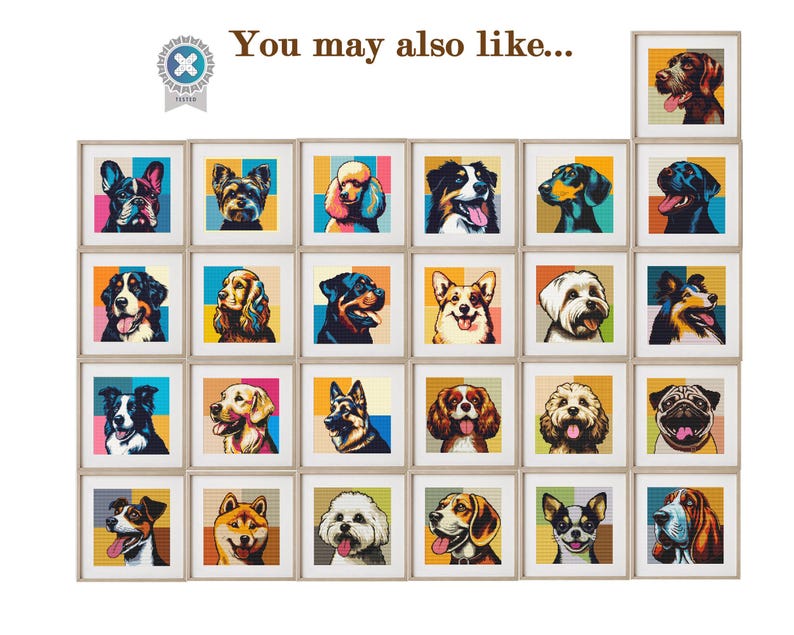 Dog Cross Stitch Pattern PDF, Cockapoo, Abstract Embroidery, Pop Art ...