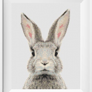 Easter bunny cross stitch pattern Counted cross stitch Rabbit cross stitch animals Modern cross stitch woodland nursery Happy Easter image 2