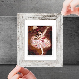 Mini masterpieces Cross Stitch Pattern Art Ballet Dancer on the Stage by Edgar Degas Tiny famous paintings Beginner PDF digital pattern