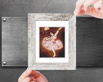 Mini masterpieces Cross Stitch Pattern Art Ballet Dancer on the Stage by Edgar Degas Tiny famous paintings Beginner PDF digital pattern