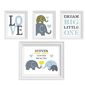 Punto de cruz para bebé Anuncio de nacimiento Niño Niña Muestrario de nacimiento Decoración infantil moderna Mini punto de cruz Patrón de punto de cruz contado Descarga en PDF