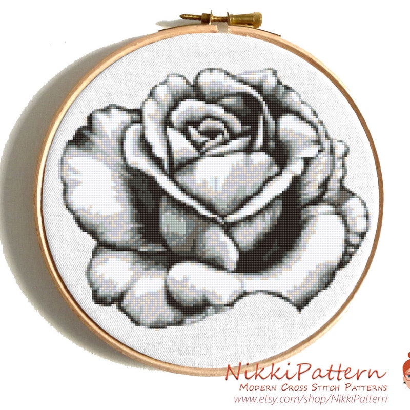Rose Cross Stitch - Etsy