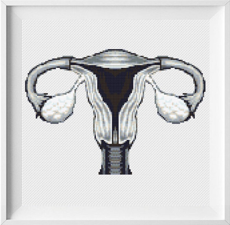 Uterus Cross Stitch Pattern Anatomical Uterus Cross Stitch Etsy Ireland