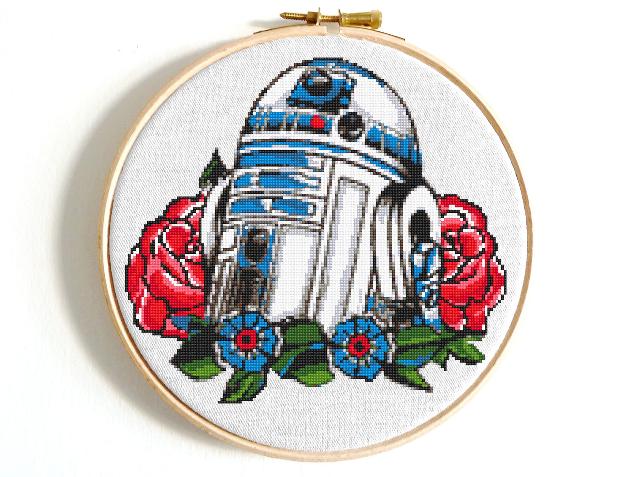 Droid Cross Stitch Pattern Star Cross Stitch PDF Flower Star - Etsy India