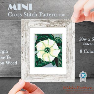 Mini art Cross Stitch Patterns Mini flowers Georgia O'Keeffe masterpieces Hand embroidery Modern cross stitch Tiny famous paintings image 7