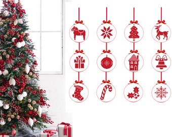 Christmas cross stitch pattern set Merry Christmas ornaments Tiny Christmas Small modern counted cross stitch Monochrome Holiday pattern