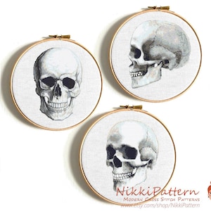 Skull  cross stitch pattern Human anatomy art Rude cross stitch Funny counted cross stitch Modern adult cross stitch PDF