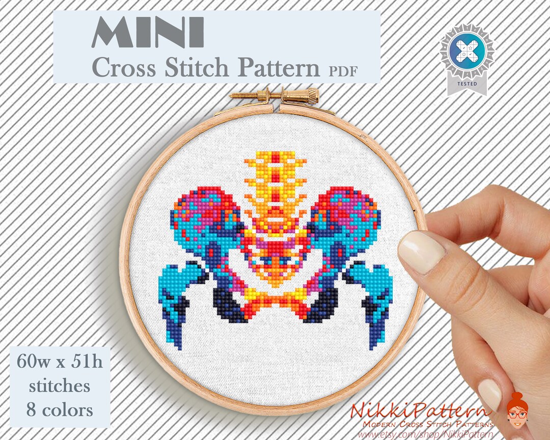 Anatomy Mini Cross Stitch Pattern Hip Cross Stitch Human Anatomy ...