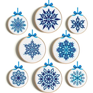 Christmas Snowflakes cross stitch pattern Modern cross stitch set Merry Christmas cross stitch PDF Christmas Ornaments Mandala Flower Snow