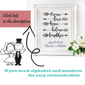 Home Sweet Home-kruissteekpatroon | Boho verenpijlen borduurwerk pdf | Citaat geteld kruissteekontwerp | Direct downloaden afbeelding 6