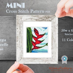 Mini art Cross Stitch Patterns Mini flowers Georgia O'Keeffe masterpieces Hand embroidery Modern cross stitch Tiny famous paintings image 9