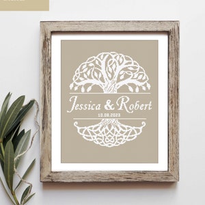 Wedding tree modern cross stitch pattern Personalized counted cross stitch chart,love anniversary wedding gift Wedding mandala with names