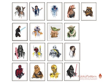 Star character cross stitch pattern bundle Fantasy cross stitch pattern Modern Watercolor fan art Counted Cross stitch chart