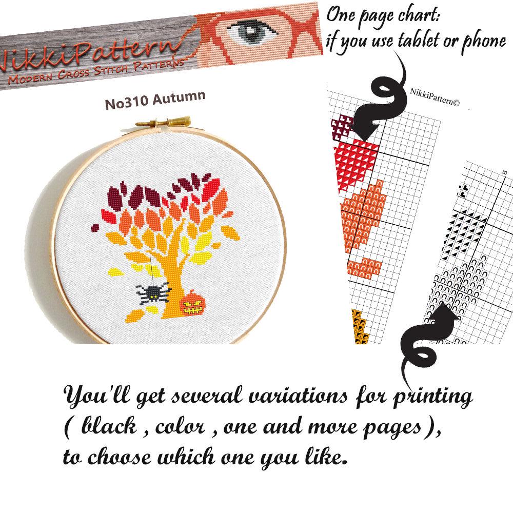 Four Seasons Tree Cross Stitch Pattern, Set of 4 (PDF Pattern) - Etsy