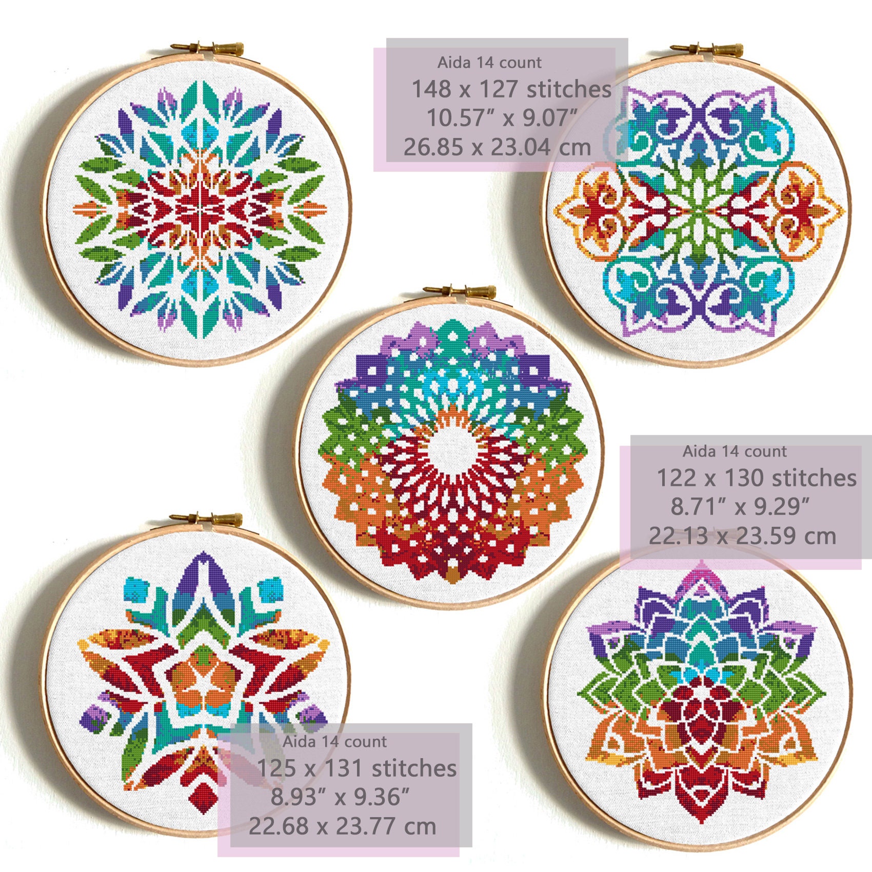 Mandala Cross stitch patterns set Modern cross stitch Buddha - Etsy México