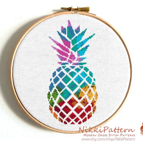 Pineapple Cross Stitch Pattern Etsy