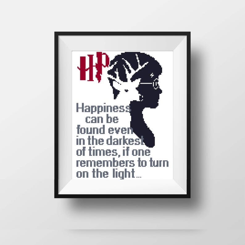 Harry Potter Cross Stitch Pattern Quote Happiness Counted | Etsy