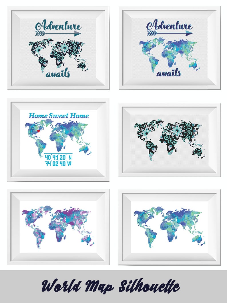 Home sweet home cross stitch pattern, Modern counted cross stitch, PDF pattern, embroidery design, instant download PDF chart image 8