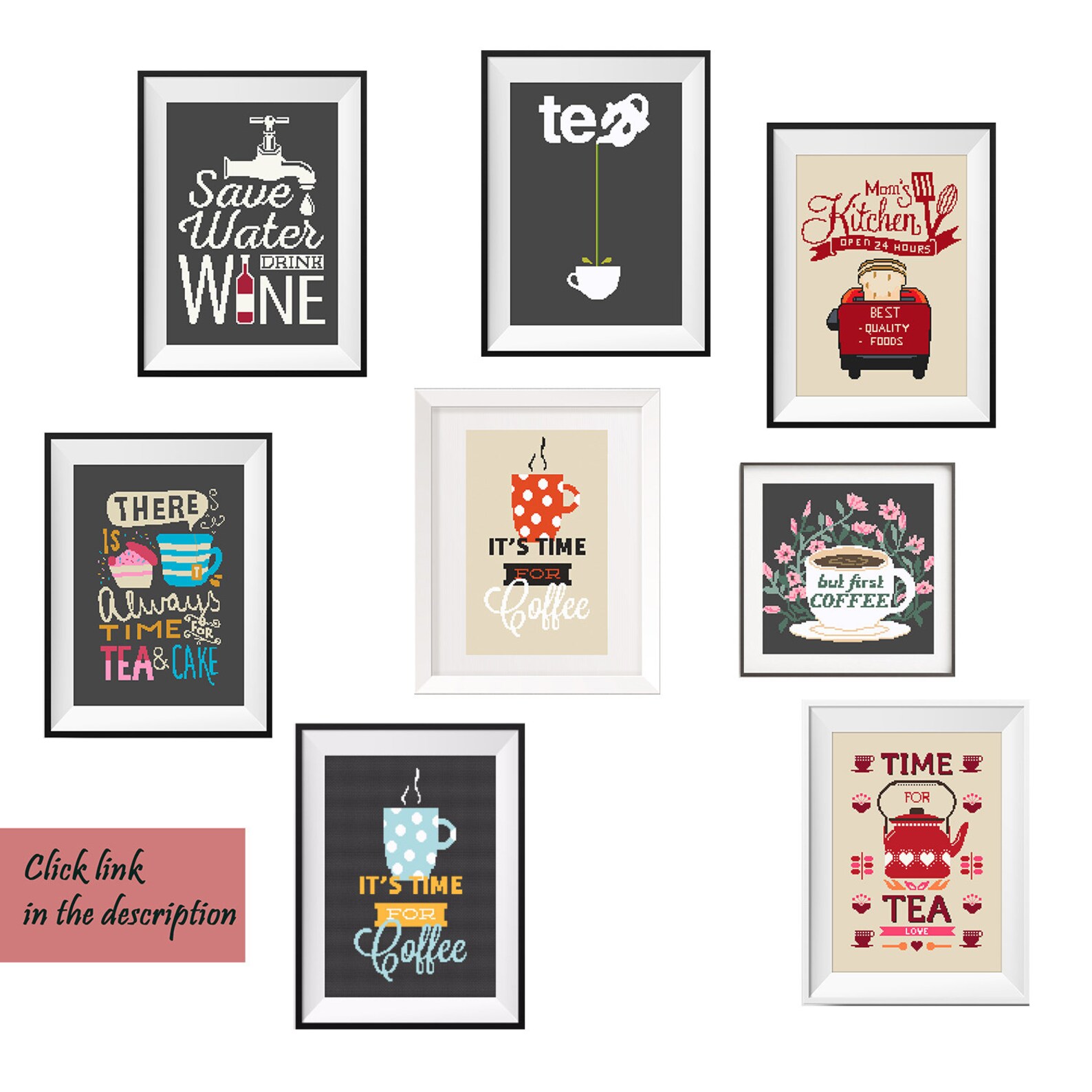 Coffee Cross Stitch Pattern PDF Floral Kitchen cross stitch Etsy Cross stitch pattern coffee pdf for download by roguestitchery