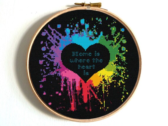 Funny Heart Cross Stitch Pattern Home Sweet Home Easy Rainbow Etsy Funny Heart Cross Stitch Pattern Home Sweet Home Easy Rainbow Etsy