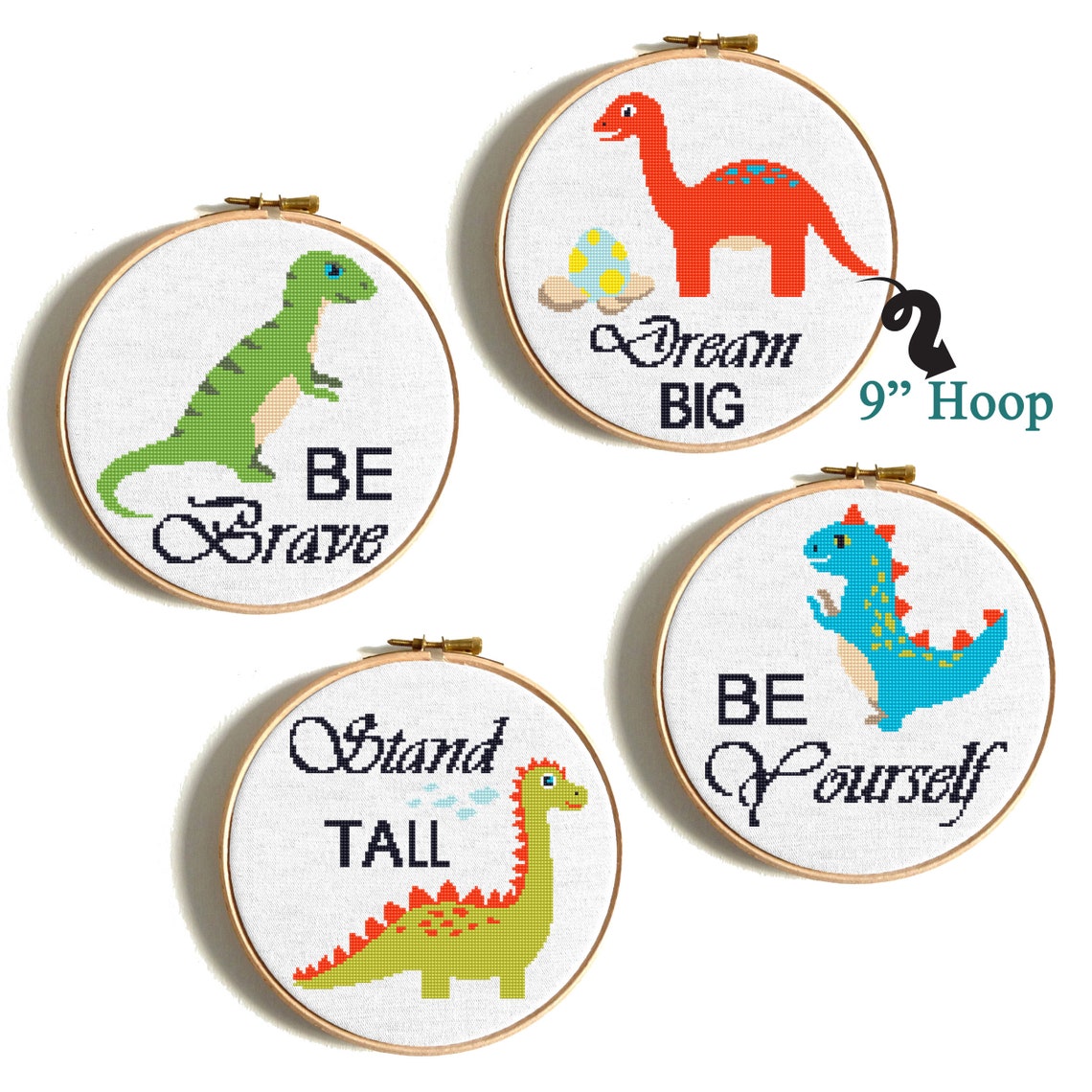 Birth announcement cross stitch pattern Dinosaur counted cross Etsy