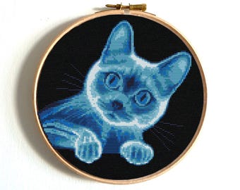 Funny cat cross stitch pattern, Cat X-ray cross stitch, Spooky and Quirky X-Ray cat, Unique embroidery pattern, Instant download
