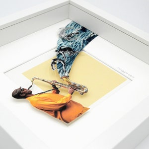 That's it_ collage con passepartout e cornice bianco. tecnica collage 3D.